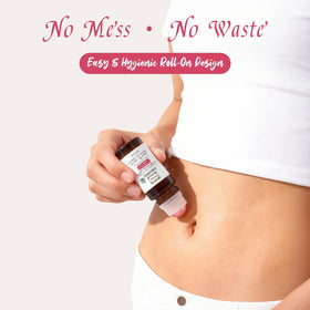 Warmify roller in hand demonstrating mess-free body application