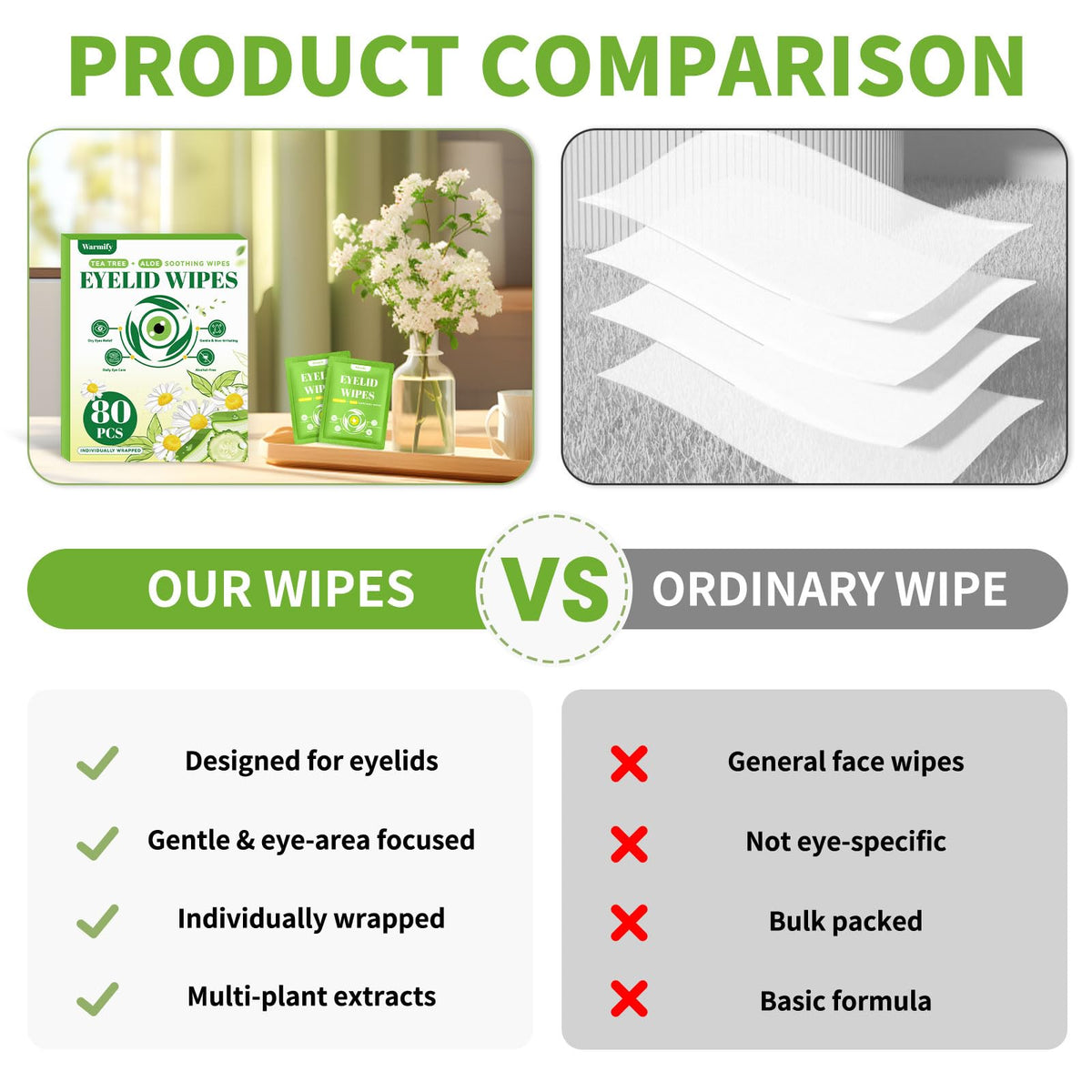 Warmify wipe held in hand showing actual size and easy application