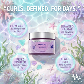 WATCH & SEA BEAUTY scrunching out cast to reveal defined shiny curls and softness