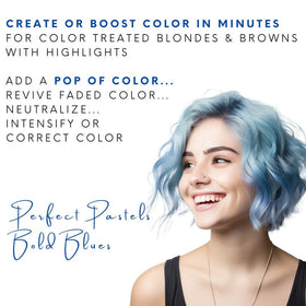 Watercolors being applied to hair showing brand delivering quick color touch-up
