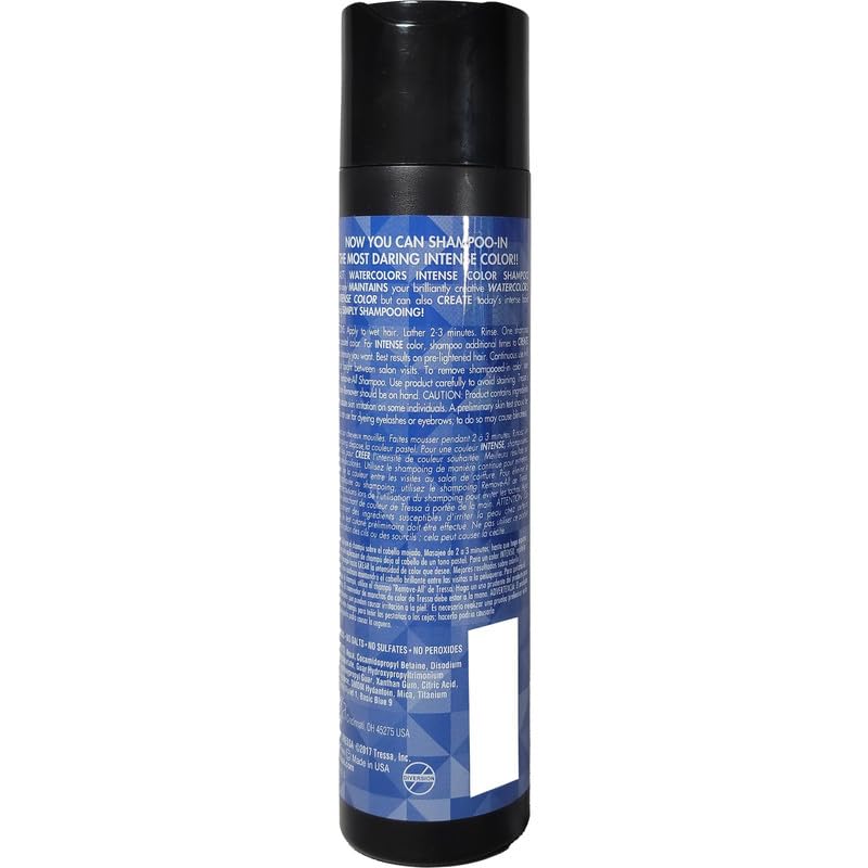 Watercolors label close-up showing ingredient claims and brand safety benefits