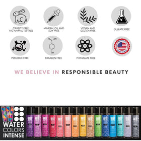 Watercolors bottle on bathroom shelf styled scene showing brand convenience at home