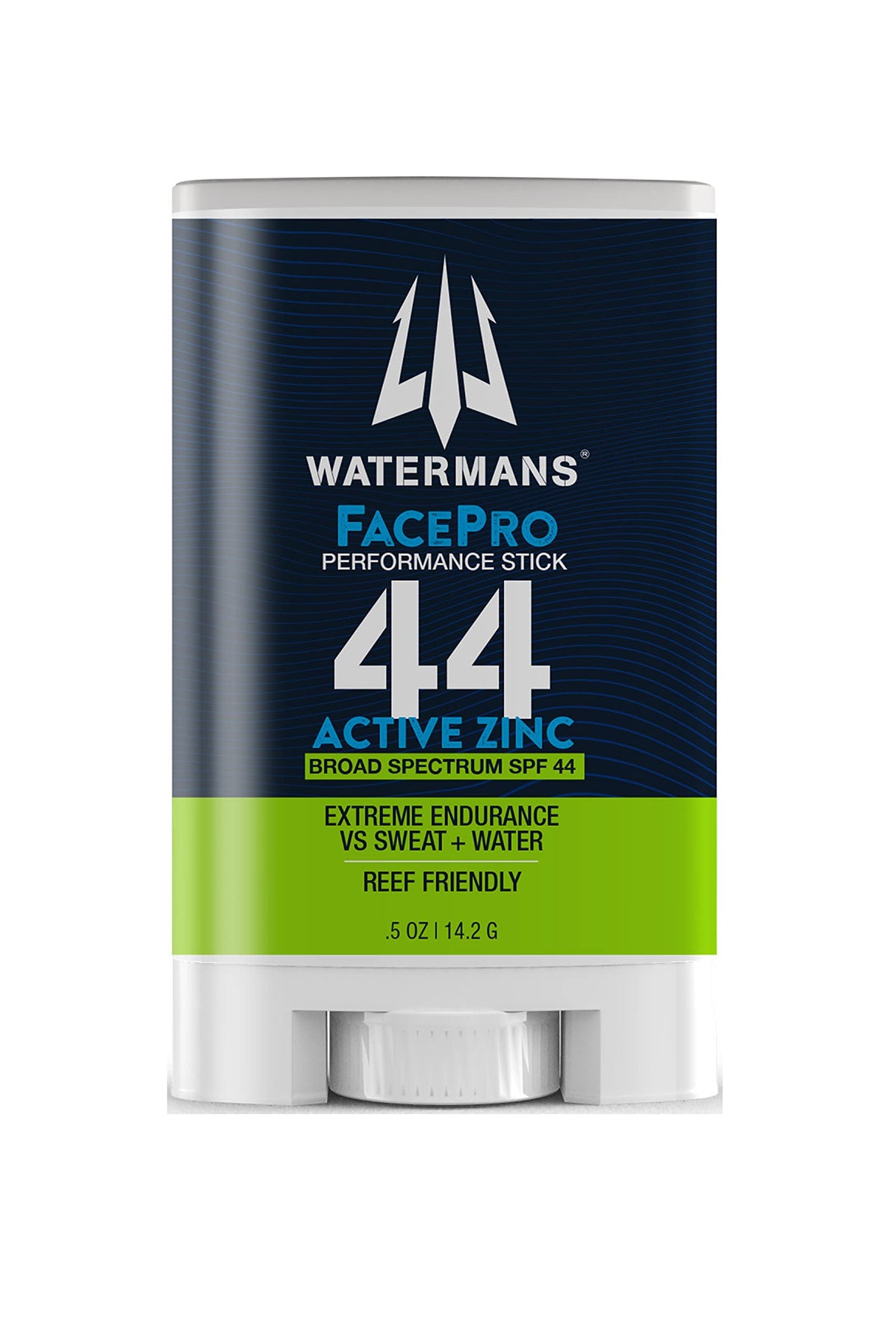 WATERMAN'S front packaging showing compact SPF 44 stick for travel convenience