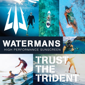 WATERMAN'S in use on beach demonstrating protection during water activities