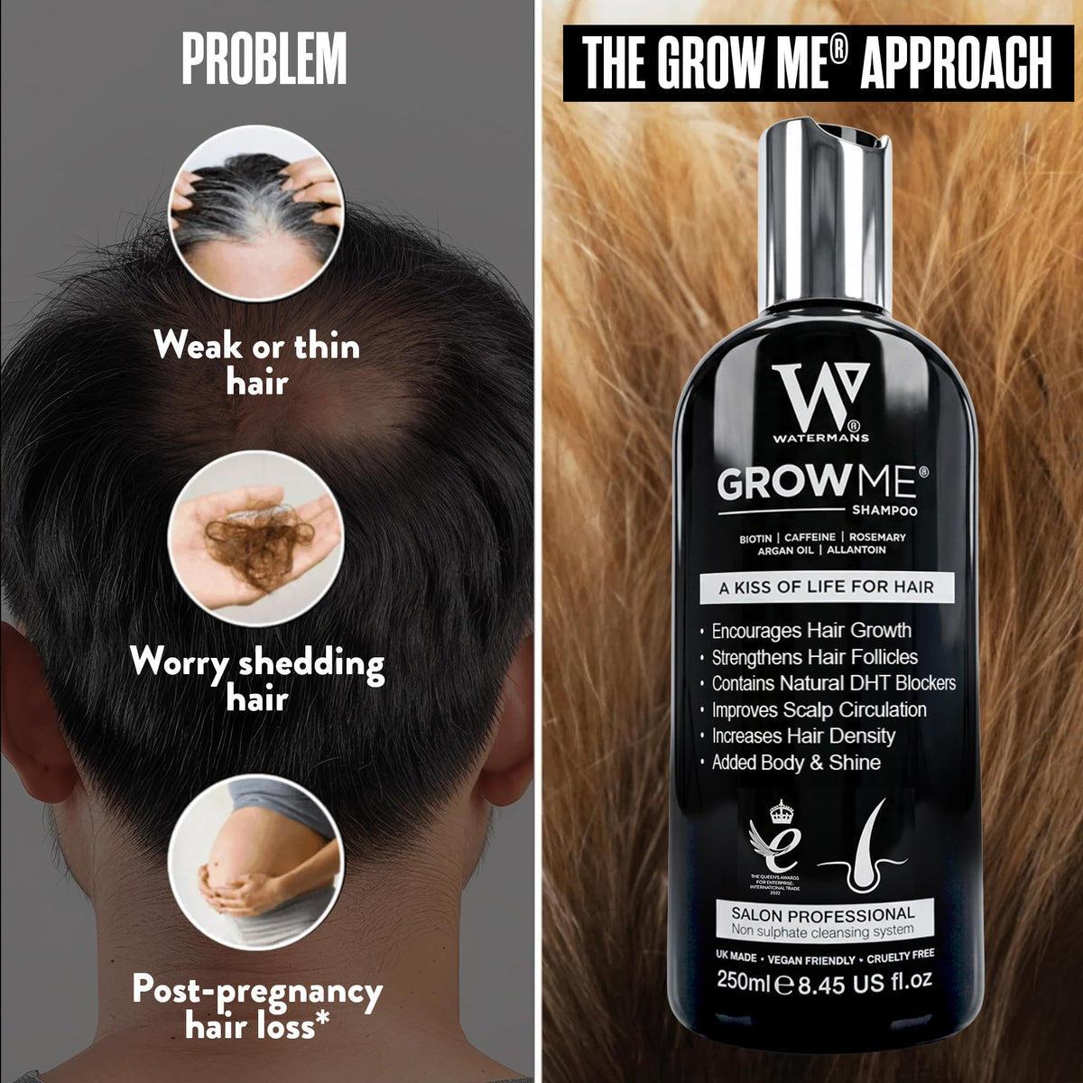 Watermans grow me lather close-up highlighting creamy texture and hydration