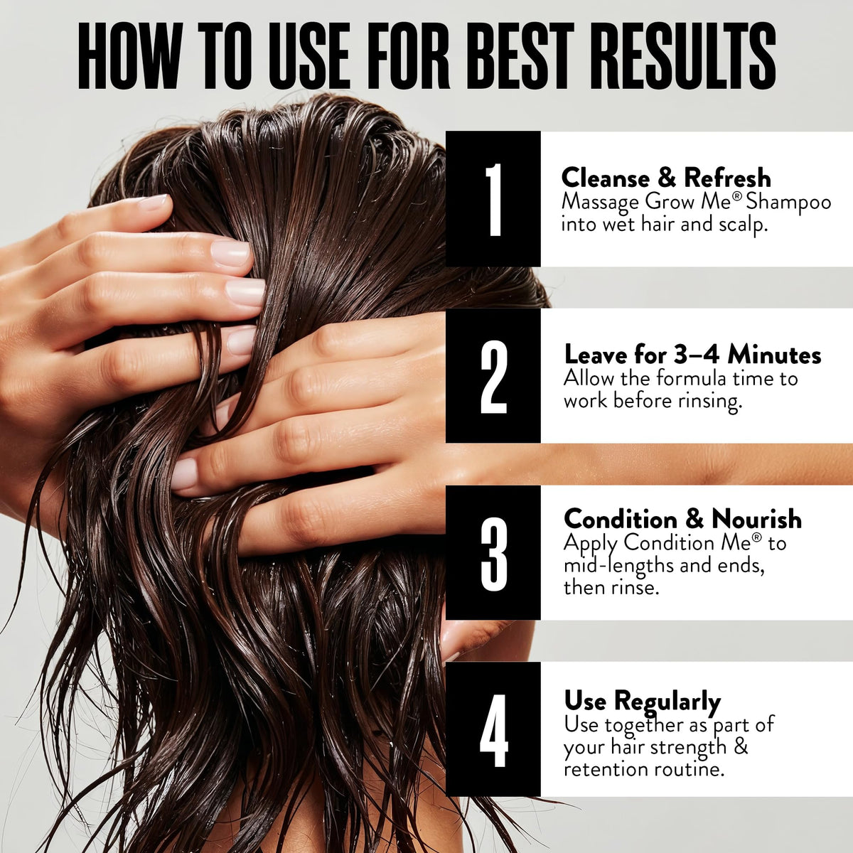 Watermans scalp massage application illustrating improved scalp circulation