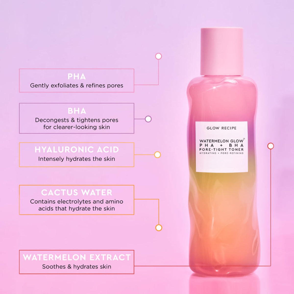 Glow Recipe bottle with watermelon extract emphasizing natural hydration