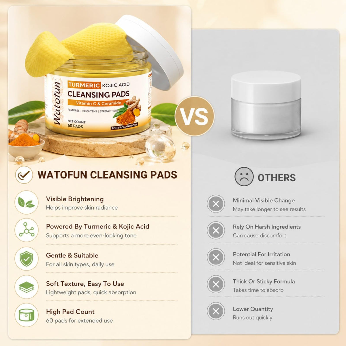 Watofun pad in hand for scale demonstrating easy single-use benefit