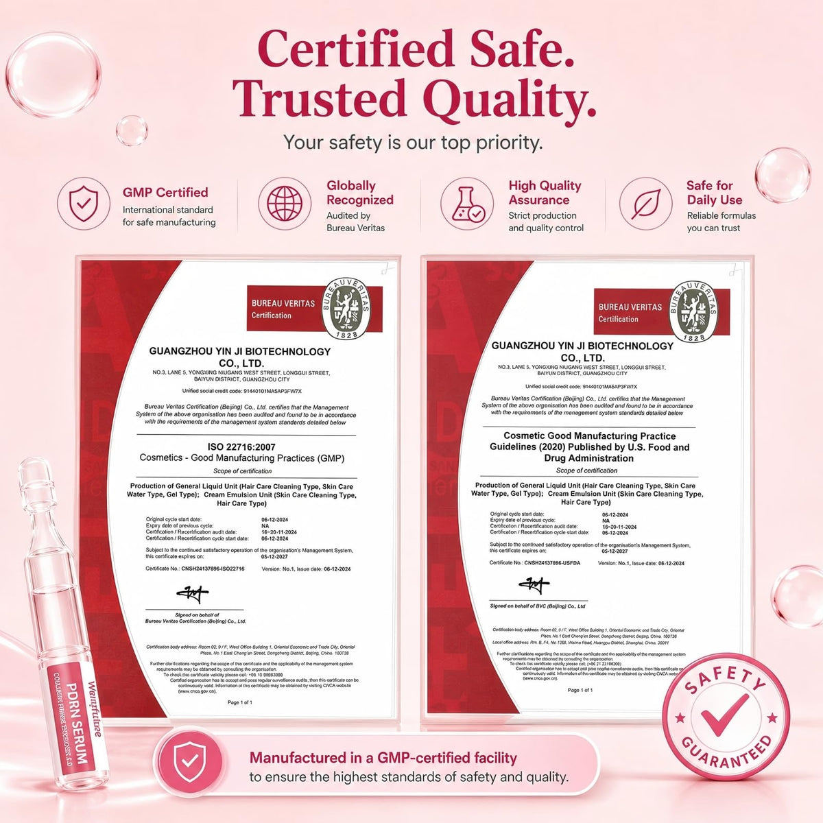 Watofun single ampoule close-up highlighting sterile, fresh-use design