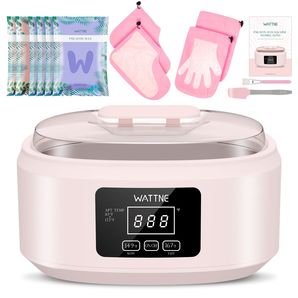 Wattne front view pink unit showing compact design and easy storage benefit