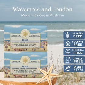Wavertree & London close-up of soap texture showing smooth triple-milled finish and lasting use