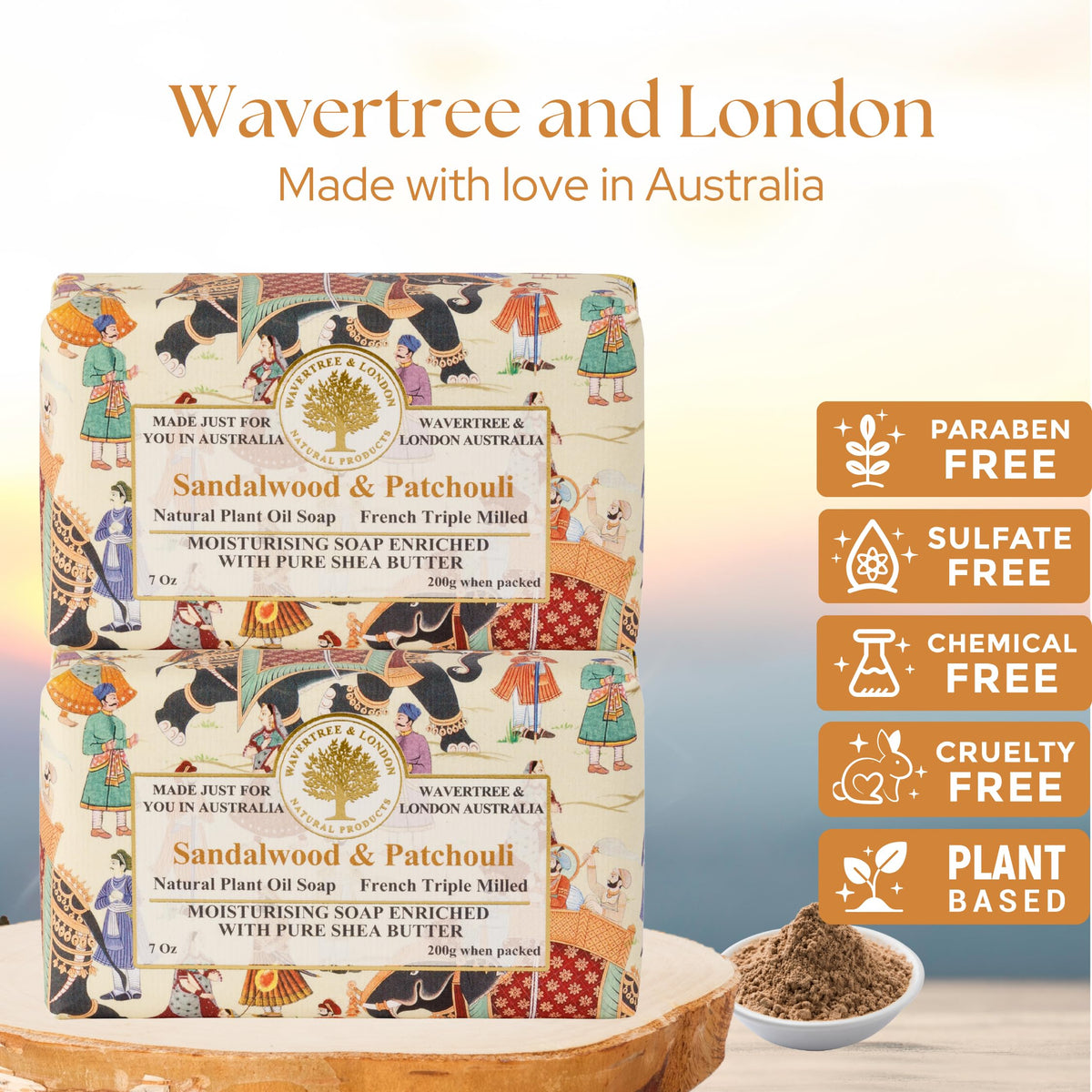 Wavertree & London close-up of embossed soap surface highlighting craftsmanship and quality