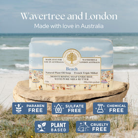 Wavertree & London close-up of triple-milled texture indicating long-lasting quality