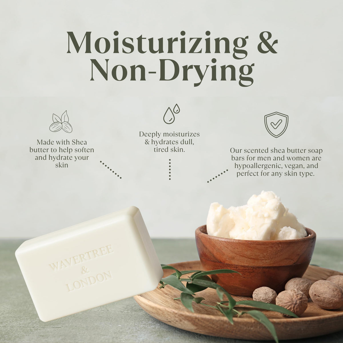 Wavertree & London rich creamy lather on palm for moisturizing cleansing demonstration