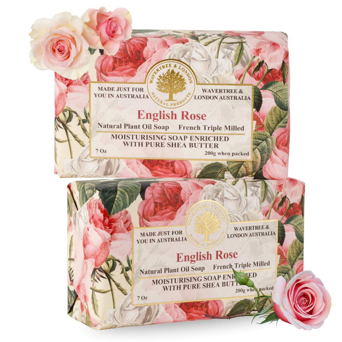 Wavertree & London front packaging showing elegant rose design and gift-ready box benefit