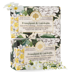 Wavertree & London front packaging showing two scented soap bars and gift-ready design