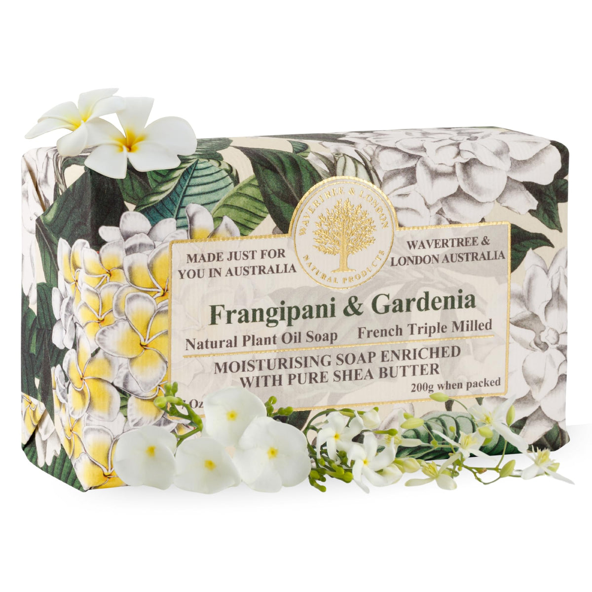 Wavertree & London front packaging showing elegant floral soap giftbox and benefit