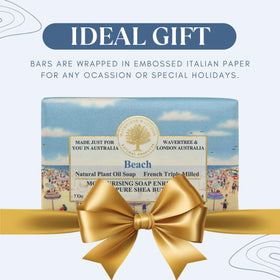 Wavertree & London embossed Italian paper wrapping emphasizing premium presentation and gifting appeal
