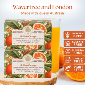 Wavertree & London close-up triple-milled texture highlighting dense creamy lather benefit