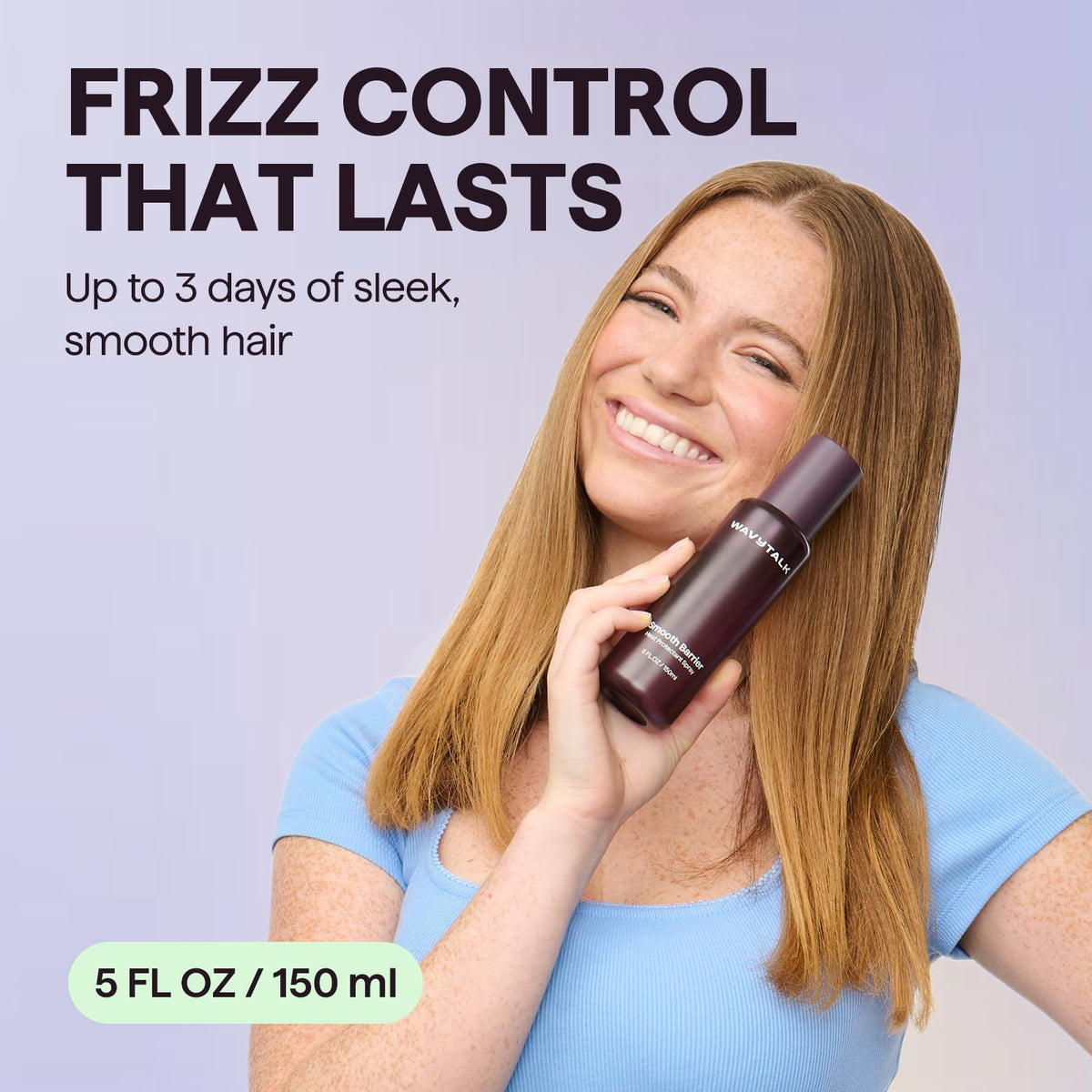 wavytalk styling tools in use with spray protecting from heat