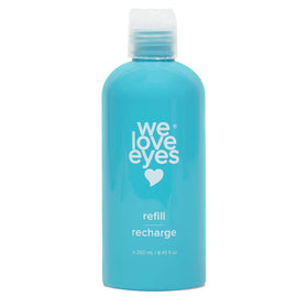 We Love Eyes refill bottle front view showing product and clear refill benefit