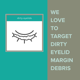 We Love Eyes model using cleanser for comfortable eyelid hygiene