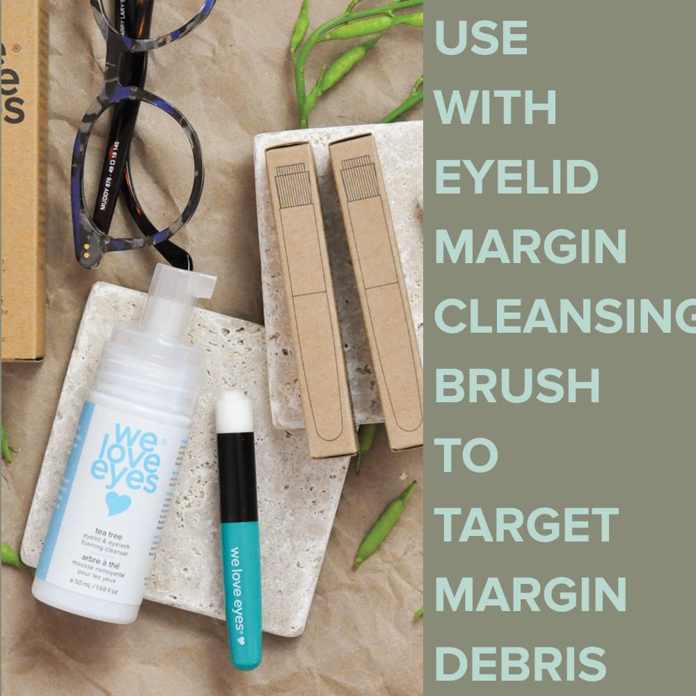 We Love Eyes bottle in hand showing product size and scale