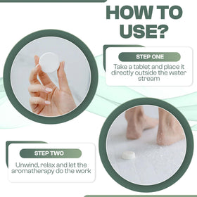 We-Tab on a bathroom shelf with towels portraying spa-like self-care convenience