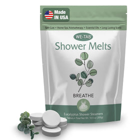 We-Tab packaging front showing 10-pack and clear eucalyptus benefit