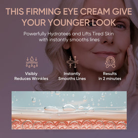 Wealthskin application step tapping product under eye for instant lift