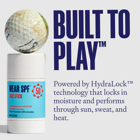 WearSPF being applied to face for targeted sun protection on the go