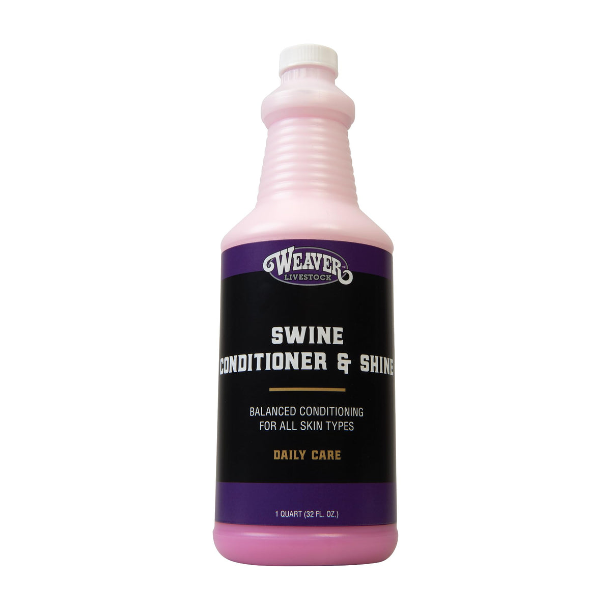 Weaver Livestock front label showing product name and 1-quart size benefit
