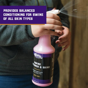 Weaver Livestock pouring conditioner to show lightweight texture and fast absorption