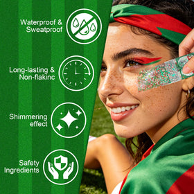 WEEMAY green white red stripe swatches illustrating vibrant team-color payoff
