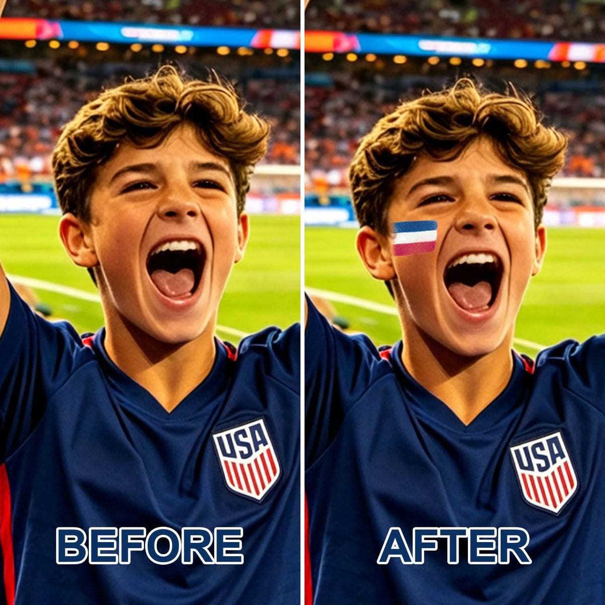 WEEMAY face paint being removed with soap and water for easy cleanup