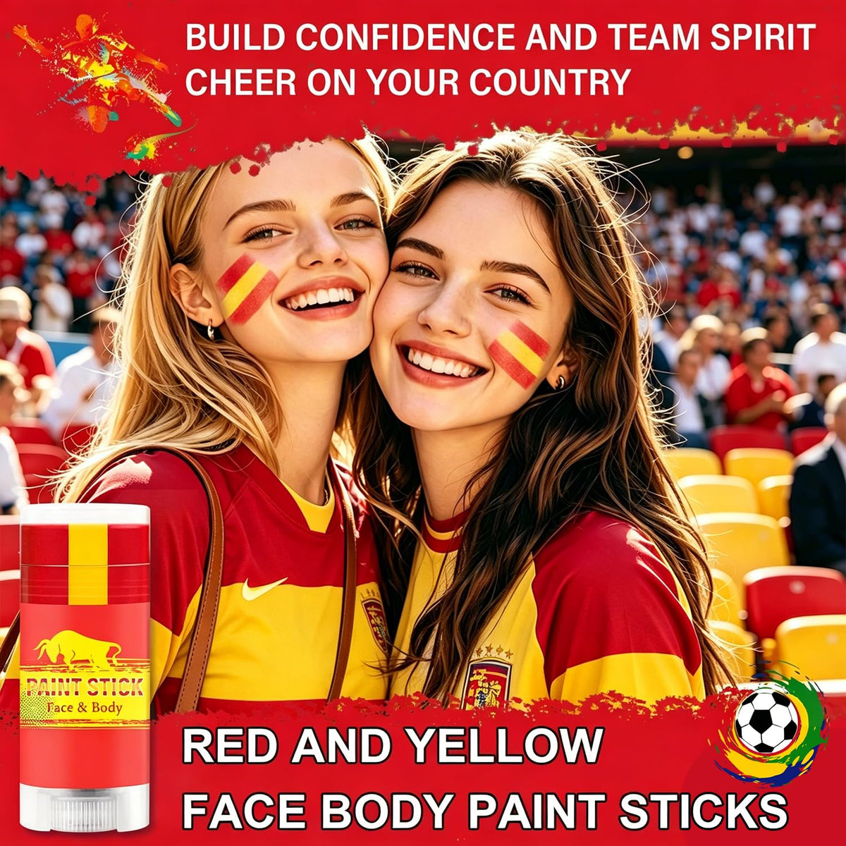 WEEMAY triple-color stripe swipe across skin demonstrating fast flag application