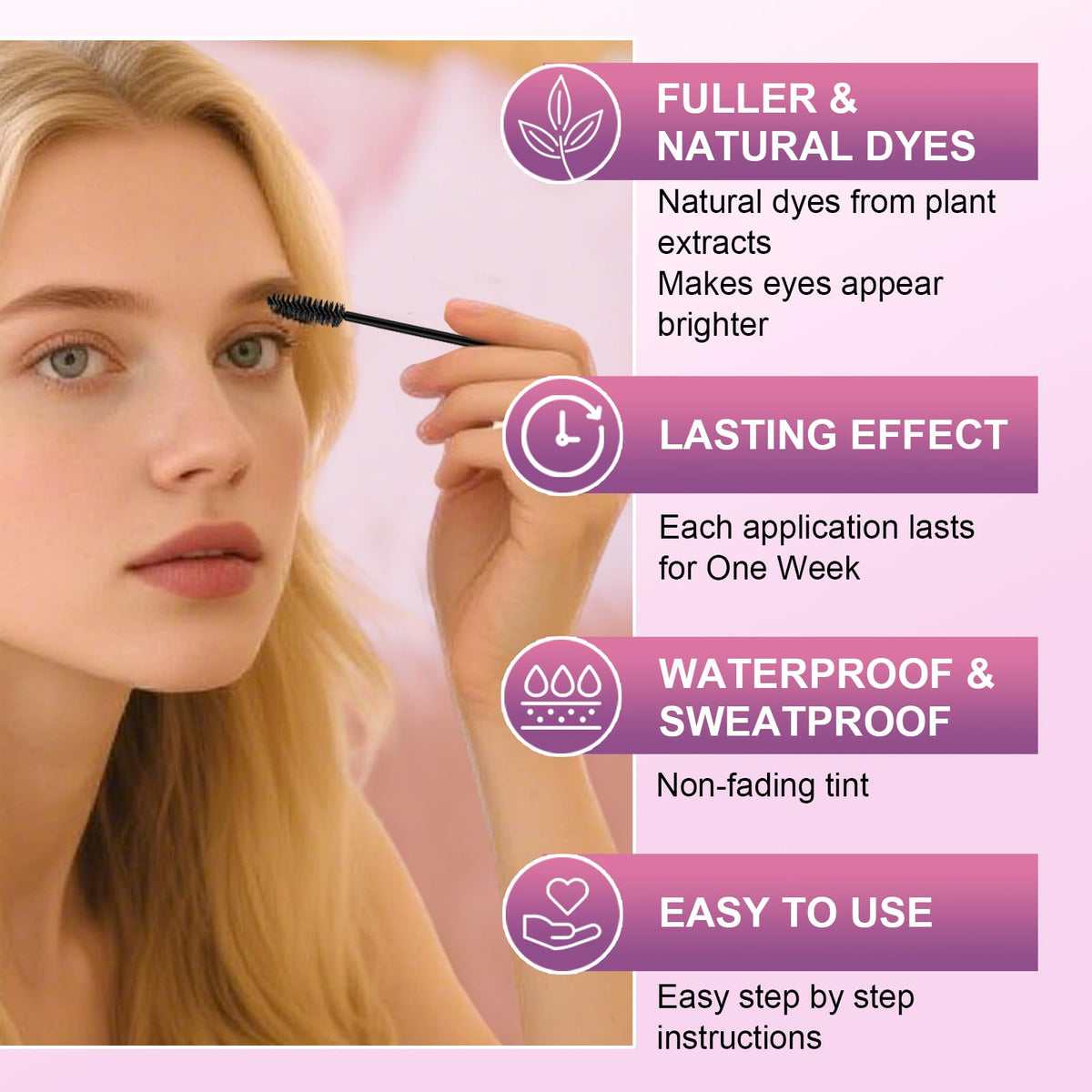WEILNELL fine application brush detail for precise brow and lash tinting