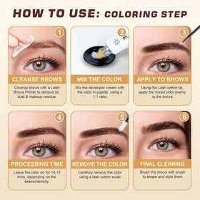 WEILNELL applying tint to eyelashes displaying fuller, darker effect