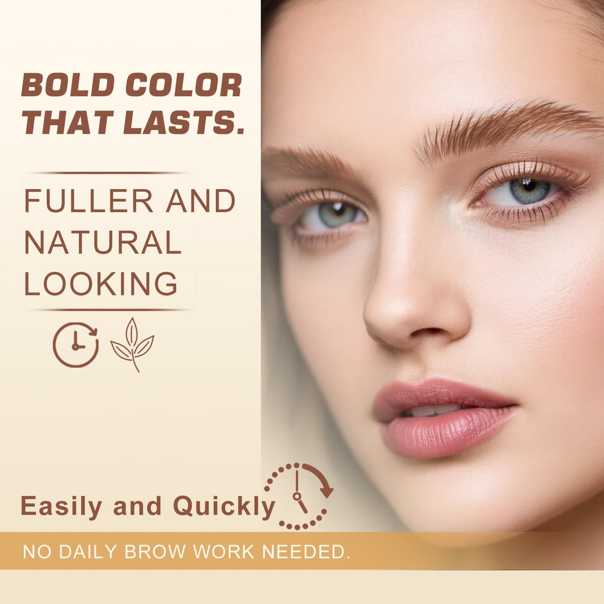 WEILNELL before and after eyebrow tint showing fuller natural brows