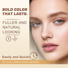 WEILNELL before and after eyebrow tint showing fuller natural brows