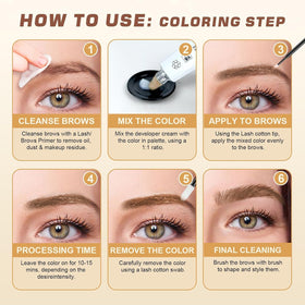 WEILNELL before and after eyelash tint showing defined lashes without mascara