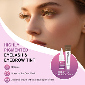 WEILNELL close-up of tinted brows showing natural bushy finish and definition