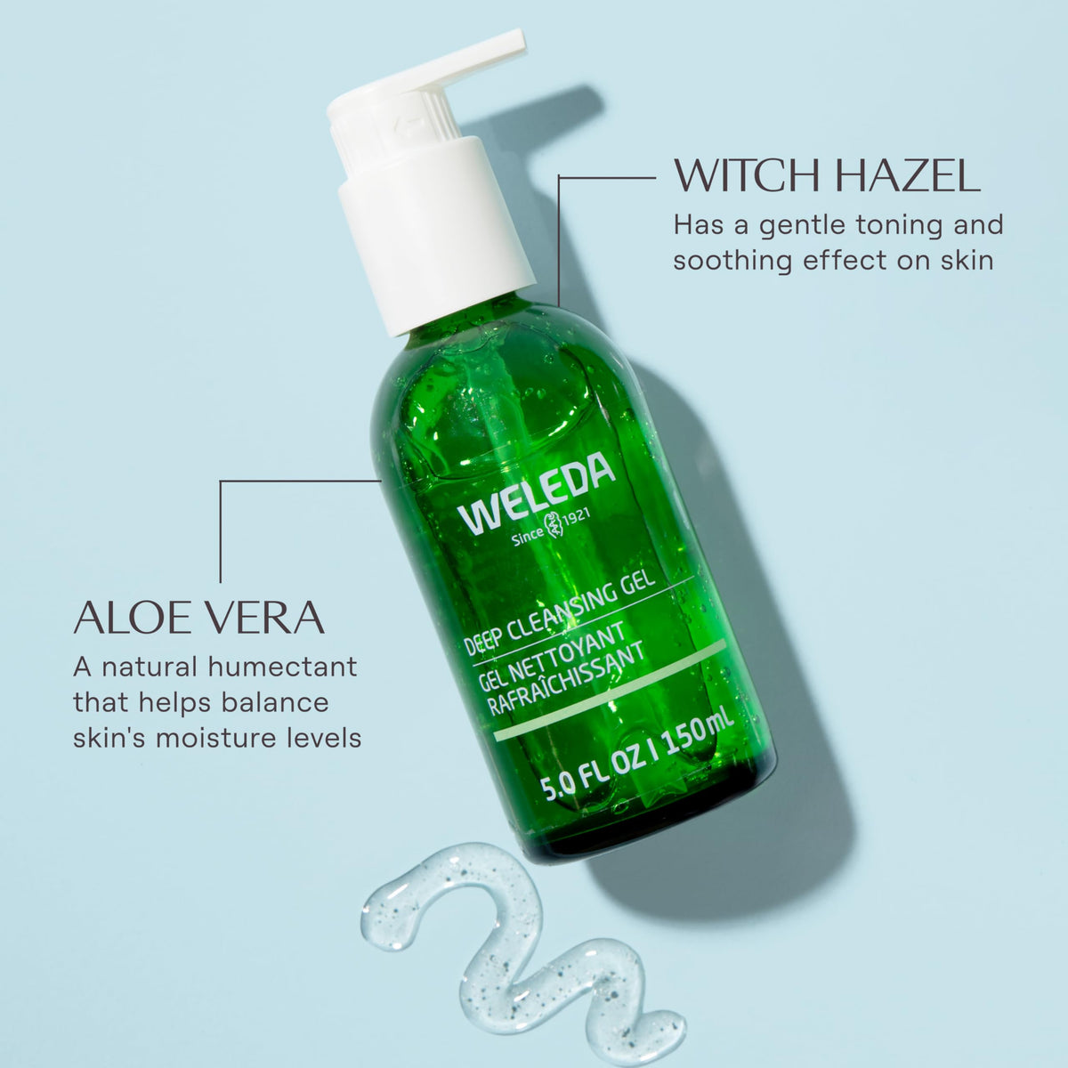 Weleda foaming lather in palm demonstrating effective rinse-off benefit