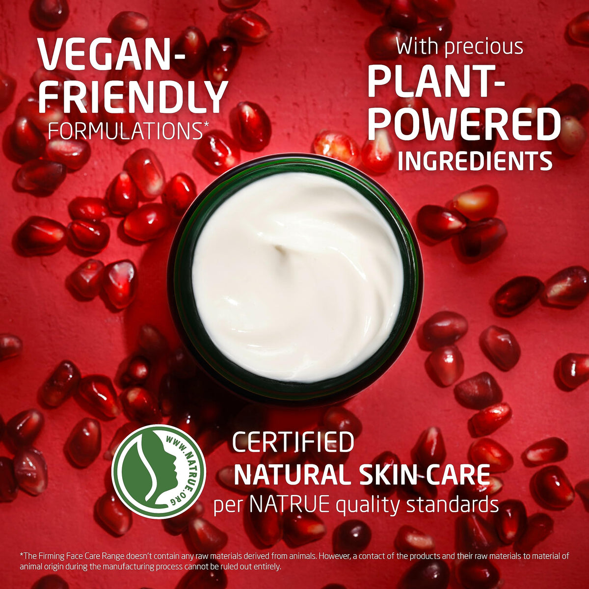 Weleda jar beside pomegranate and maca roots highlighting botanical benefits