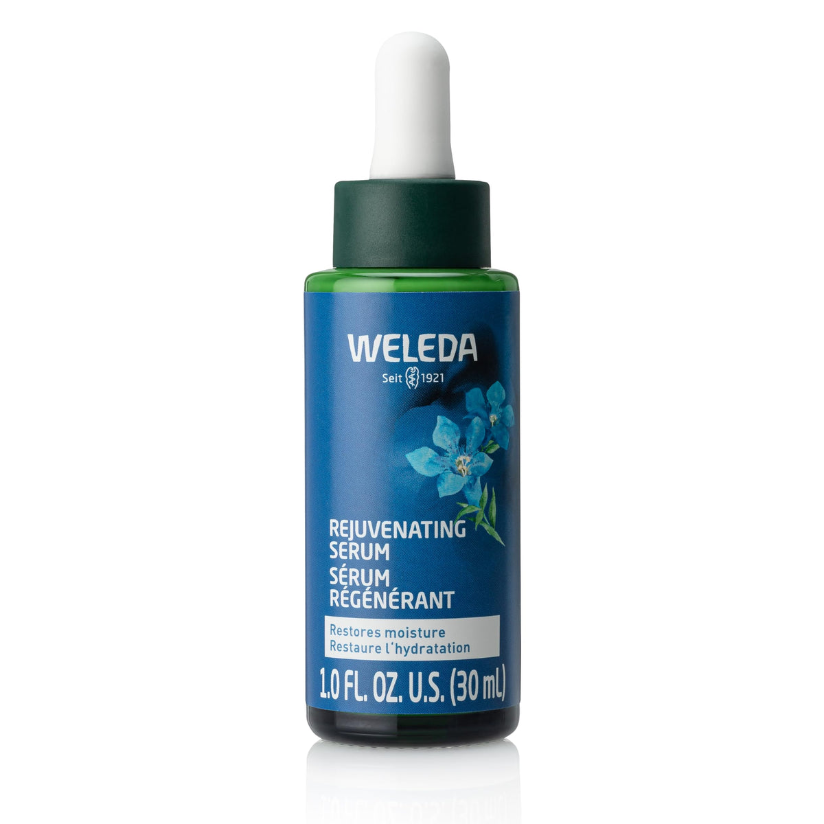Weleda rejuvenating serum front bottle showing clean design and brand trust