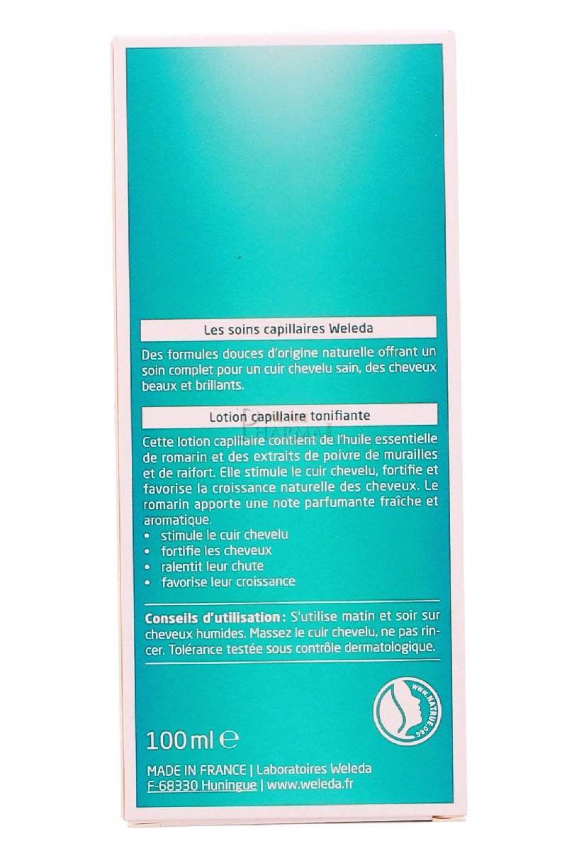 Weleda rosemary tonic dropper applying liquid to scalp demonstrating targeted application and minimal waste
