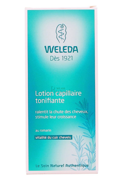 Weleda rosemary revitalising hair tonic front packaging showing bottle and cap for easy identification and freshness