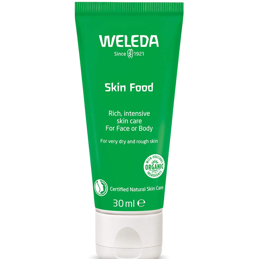 Weleda Skin Food front tube showing compact size and travel convenience