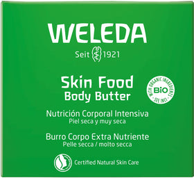 Weleda Skin Food open jar close-up of whipped texture demonstrating easy spreadability