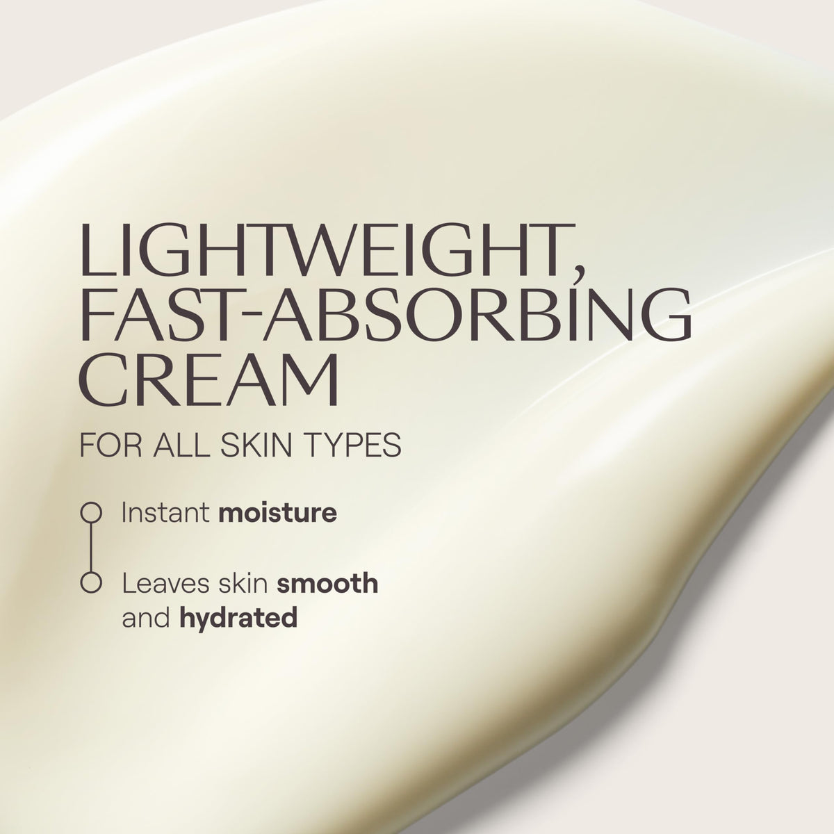Weleda Skin Food Light cream texture close-up highlighting lightweight, fast-absorbing consistency and smooth finish benefit